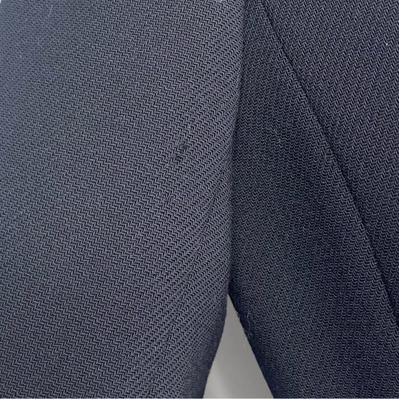 HOBBS London Wool Jacket Navy Blue Fitted Cropped Blazer Hook Closure US 6 - Picture 14 of 15